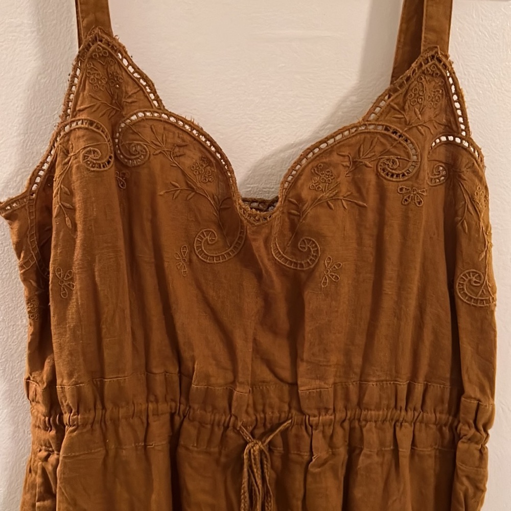 J.Crew Linen Drawstring Embroidered Dress - Picture 7 of 10